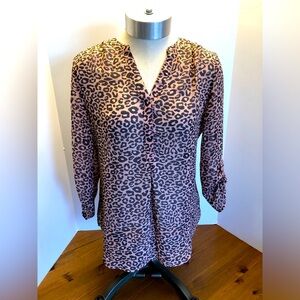 3/4 Sleeve Animal Print Blouse